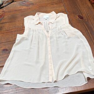 Greylin Peach and Cream Sleeveless Blouse